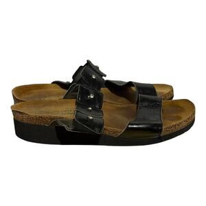 Naot Kayla Black leather Cork Footbed Sandals Size 39 EU / 8 US Women's Comfort